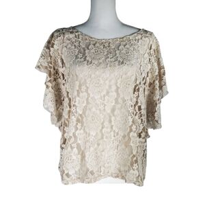 Rachel Rose XL Lace Floral Dolman Blouse